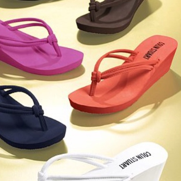 colin stuart wedge flip flops